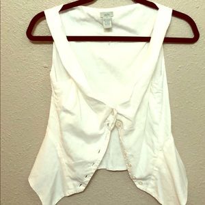 Anthropologie Sleeveless Button Down Vest Top